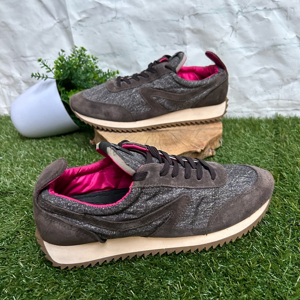 rag & bone Gray & Brown Women's Runner Sneakers with Red Lining - Picture 12 of 15